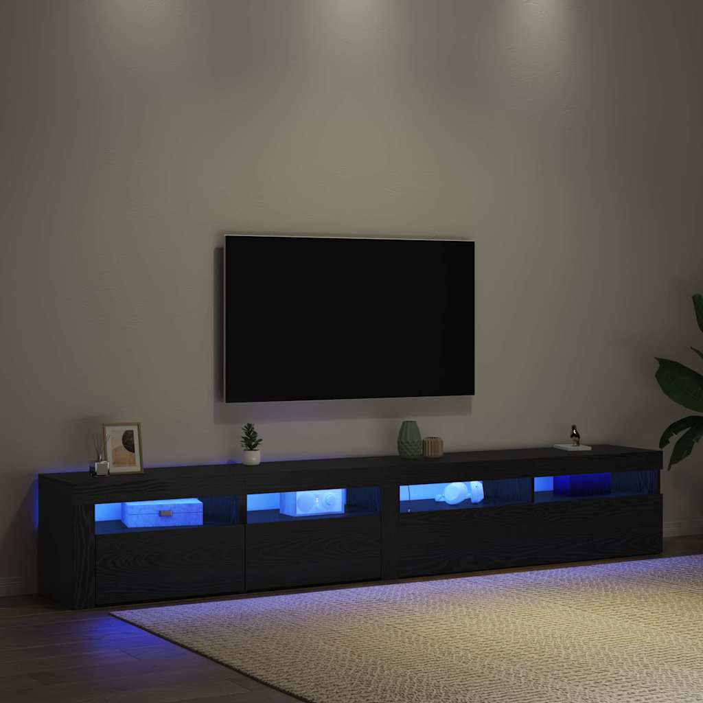 Mobile TV 2 pcs Rovere Nero Legno ingegnerizzato | homemem39