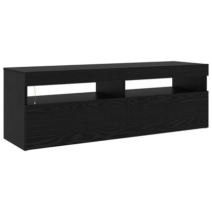 Mobile TV 2 pcs Rovere Nero Legno ingegnerizzato | homemem39