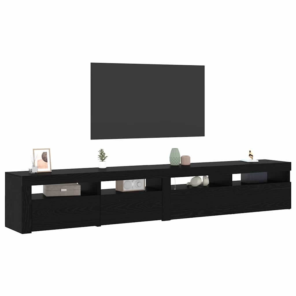 Mobile TV 2 pcs Rovere Nero Legno ingegnerizzato | homemem39