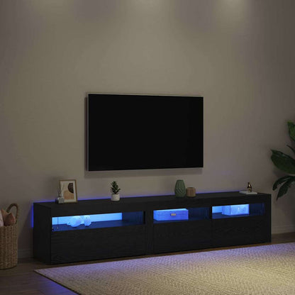 Mobile TV 2 pcs Rovere Nero Legno ingegnerizzato | homemem39