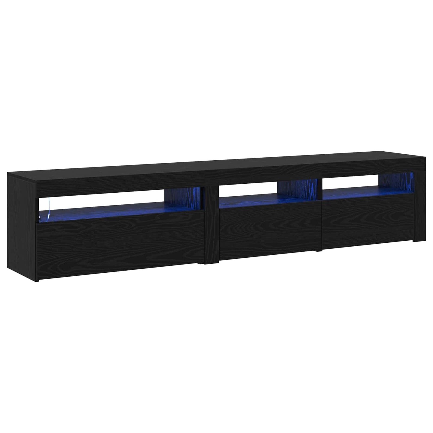 Mobile TV 2 pcs Rovere Nero Legno ingegnerizzato | homemem39