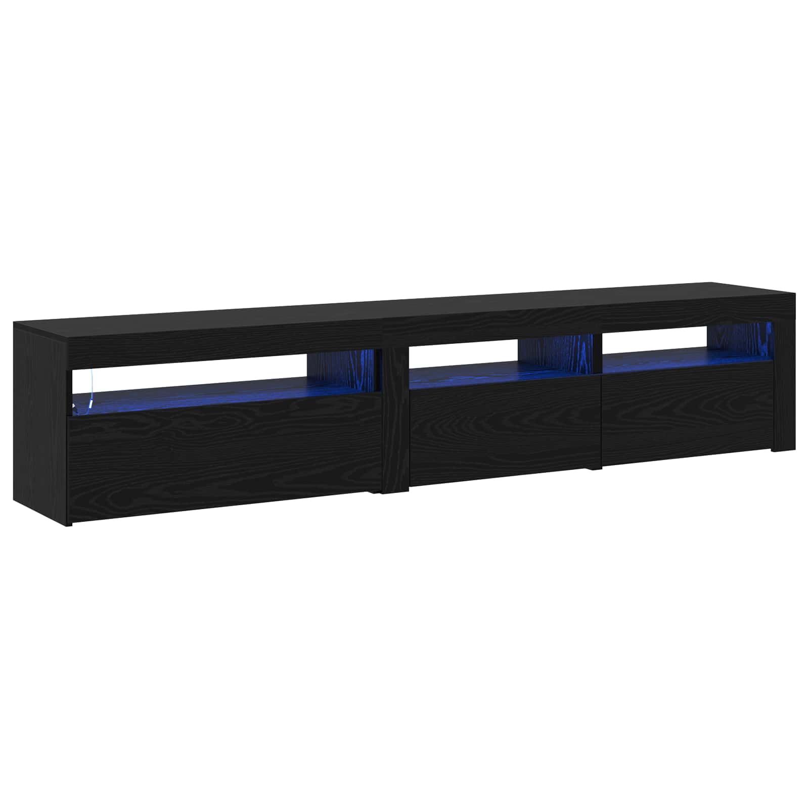 Mobile TV 2 pcs Rovere Nero Legno ingegnerizzato | homemem39