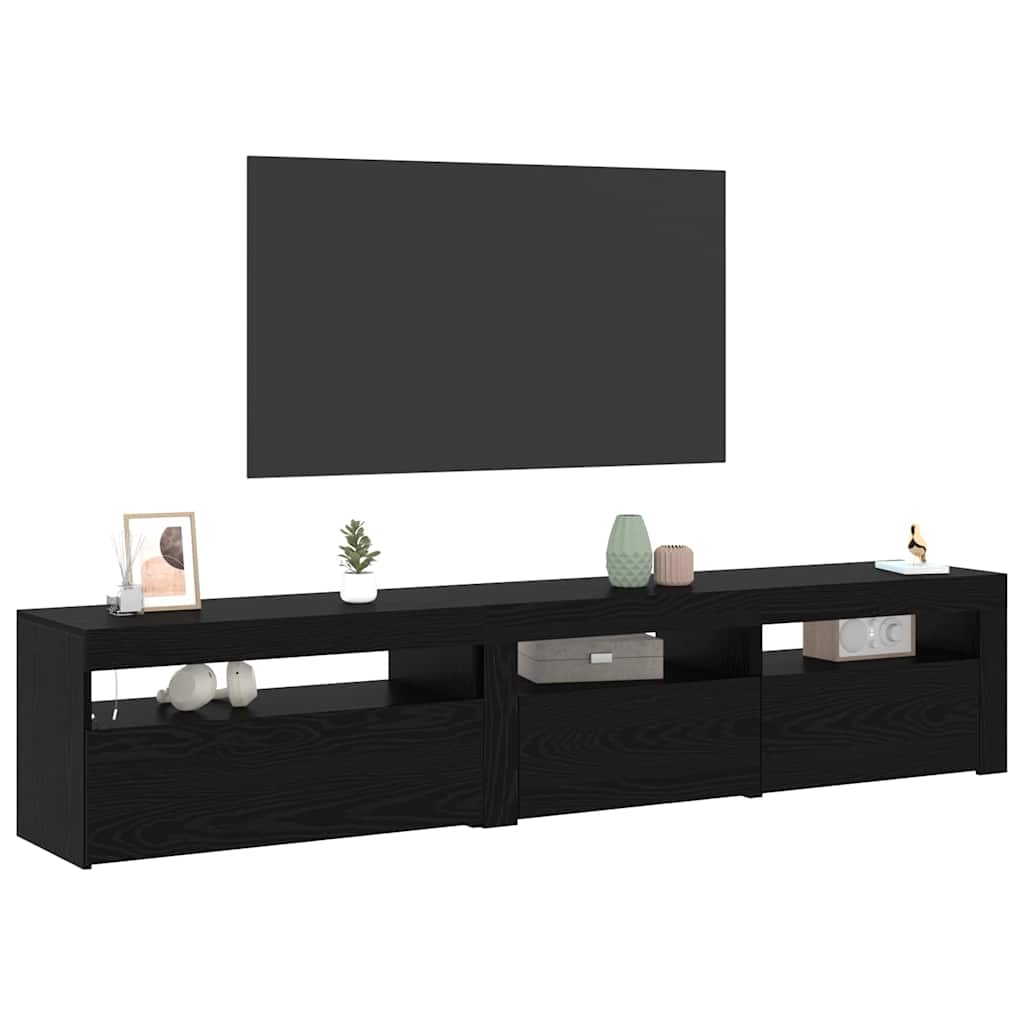 Mobile TV 2 pcs Rovere Nero Legno ingegnerizzato | homemem39