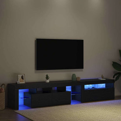 Mobile TV 2 pcs Rovere Nero 260 x 37 x 40 cm Legno multistrato