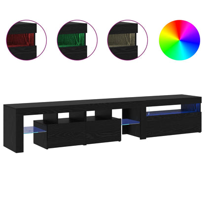 Mobile TV 2 pcs Rovere Nero 260 x 37 x 40 cm Legno multistrato