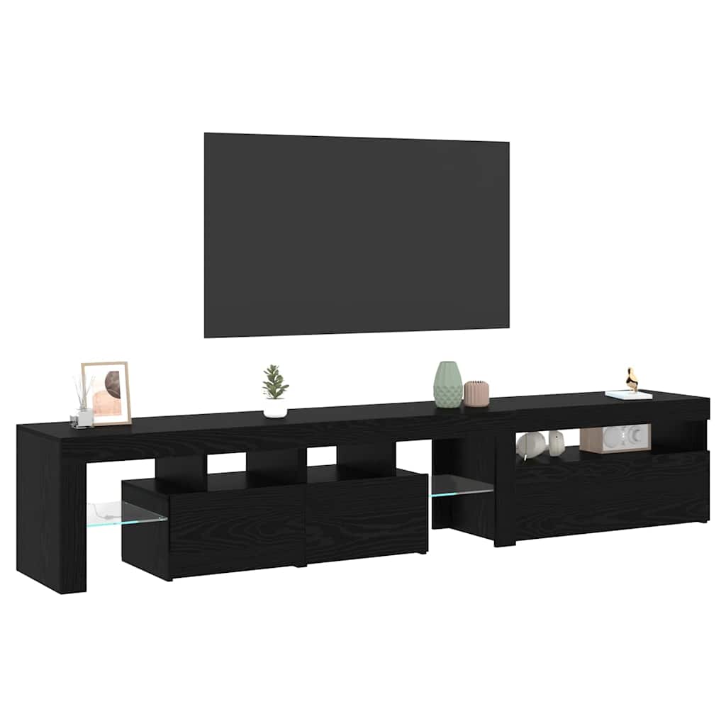 Mobile TV 2 pcs Rovere Nero 260 x 37 x 40 cm Legno multistrato