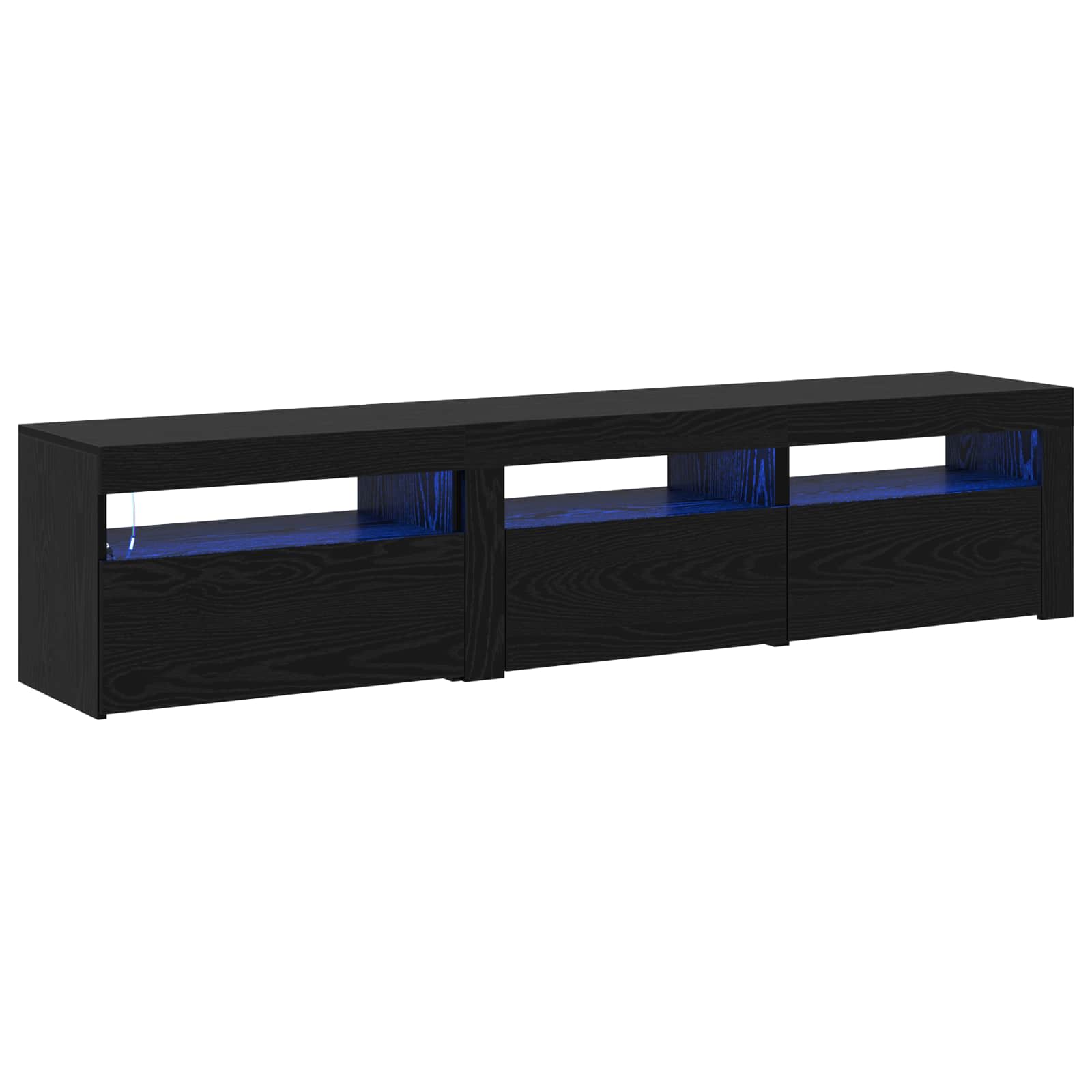 Mobile TV 2 pcs Rovere Nero Legno ingegnerizzato | homemem39