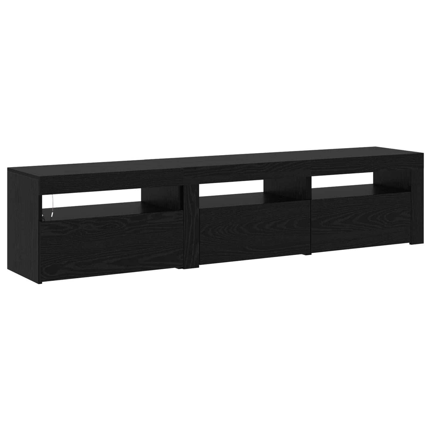 Mobile TV 2 pcs Rovere Nero Legno ingegnerizzato | homemem39