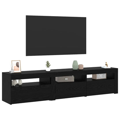 Mobile TV 2 pcs Rovere Nero Legno ingegnerizzato | homemem39