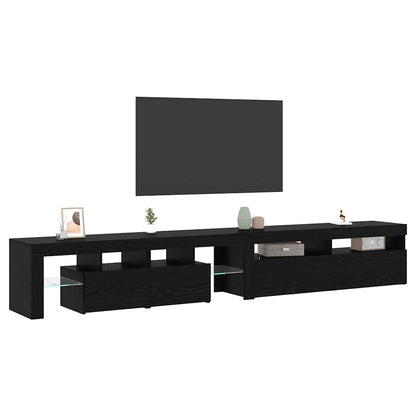 Mobile TV 2 pcs Rovere Nero 260 x 37 x 40 cm Legno multistrato