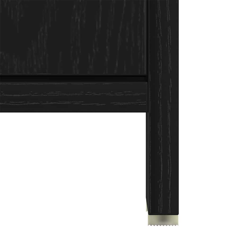 Set di mobili per il bagno 3 pz Rovere Nero 30 x 30 x 183,5 cm | homemem39