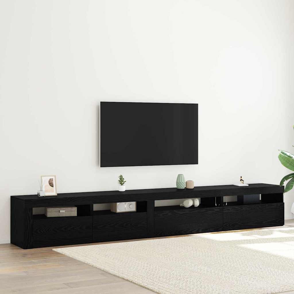 Set mobile TV 3 pcs Rovere Nero Legno ingegnerizzato | homemem39