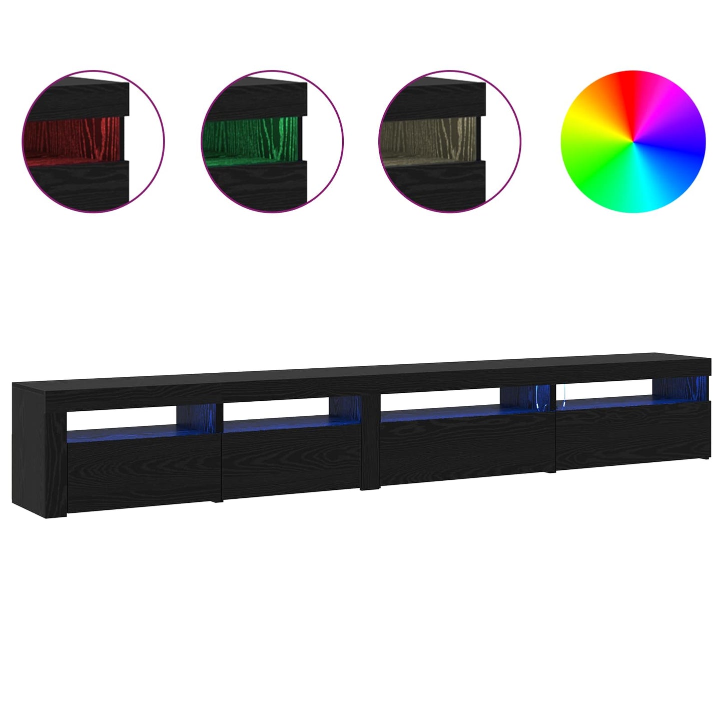 Set mobile TV 3 pcs Rovere Nero 270 x 35 x 40 cm