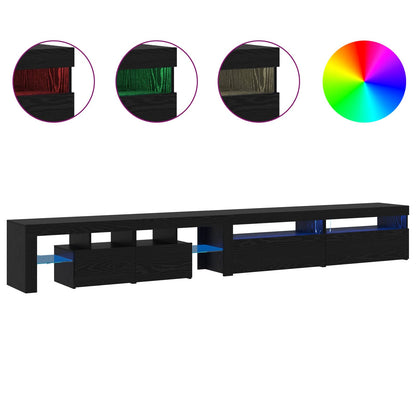 Mobile TV 3 pcs Rovere Nero 260 x 37 x 40 cm Legno multistrato