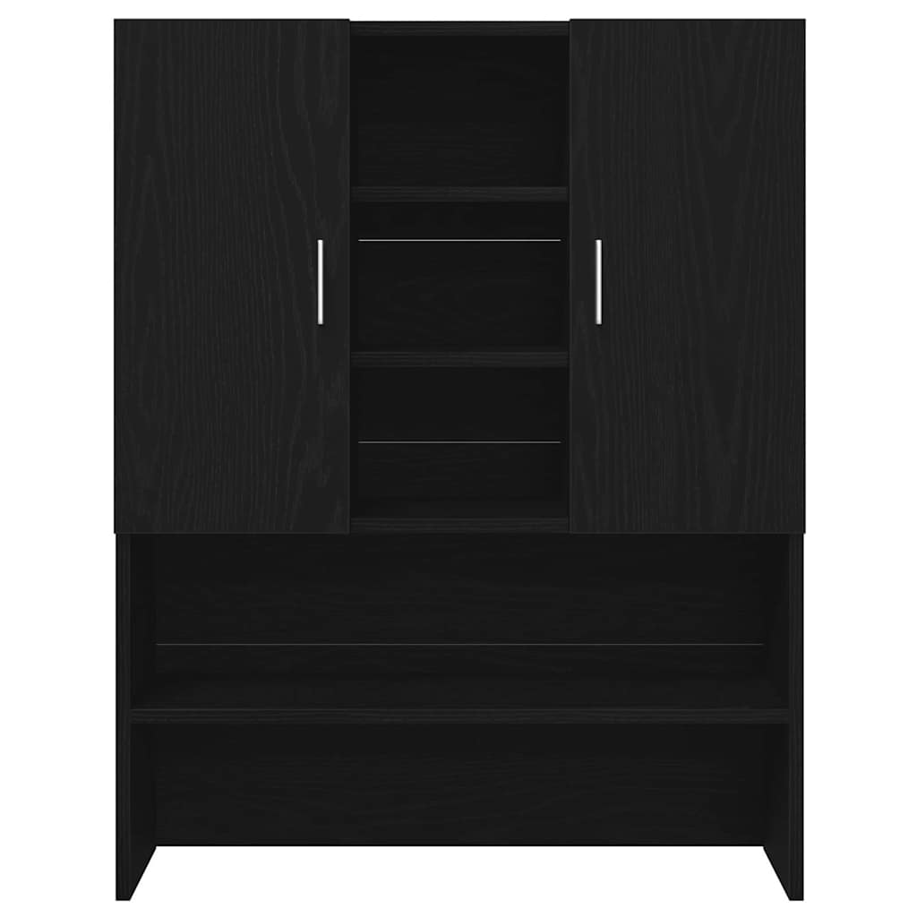 Armadio per Lavatrice 2 pcs Rovere Nero 70,5 x 71,5 x 181,5 cm | homemem39