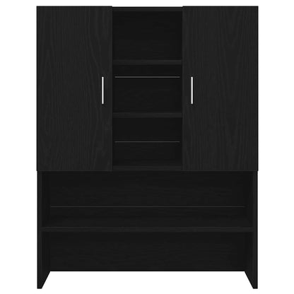 Armadio per Lavatrice 2 pcs Rovere Nero 70,5 x 71,5 x 181,5 cm | homemem39