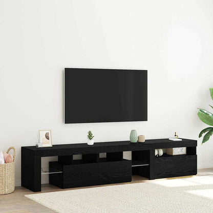 Mobile TV 2 pcs Rovere Nero 260 x 37 x 40 cm Legno multistrato