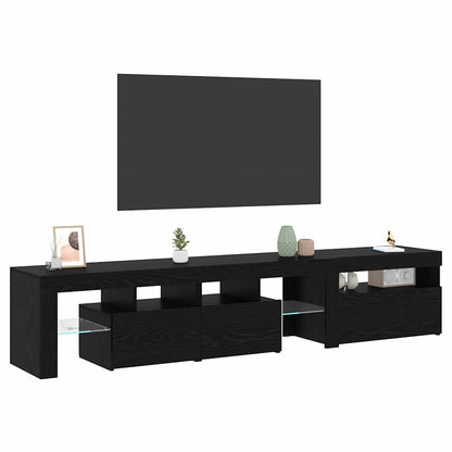 Mobile TV 2 pcs Rovere Nero 260 x 37 x 40 cm Legno multistrato