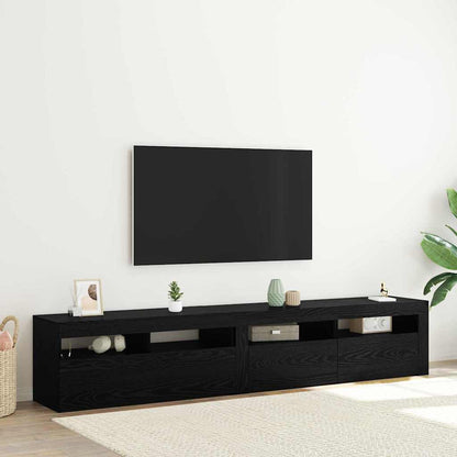 Mobile TV 2 pcs Rovere Nero Legno ingegnerizzato | homemem39
