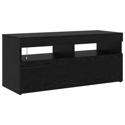 Mobile TV 2 pcs Rovere Nero Legno ingegnerizzato | homemem39