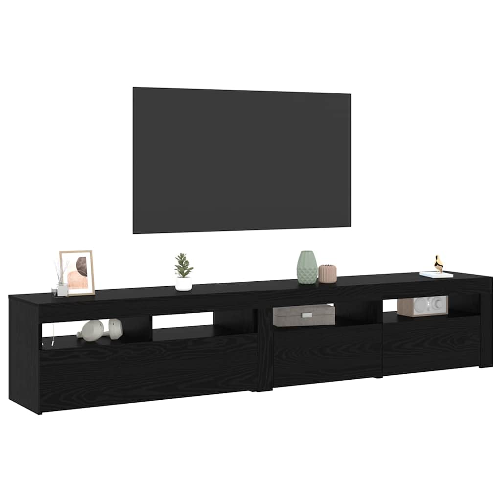 Mobile TV 2 pcs Rovere Nero Legno ingegnerizzato | homemem39