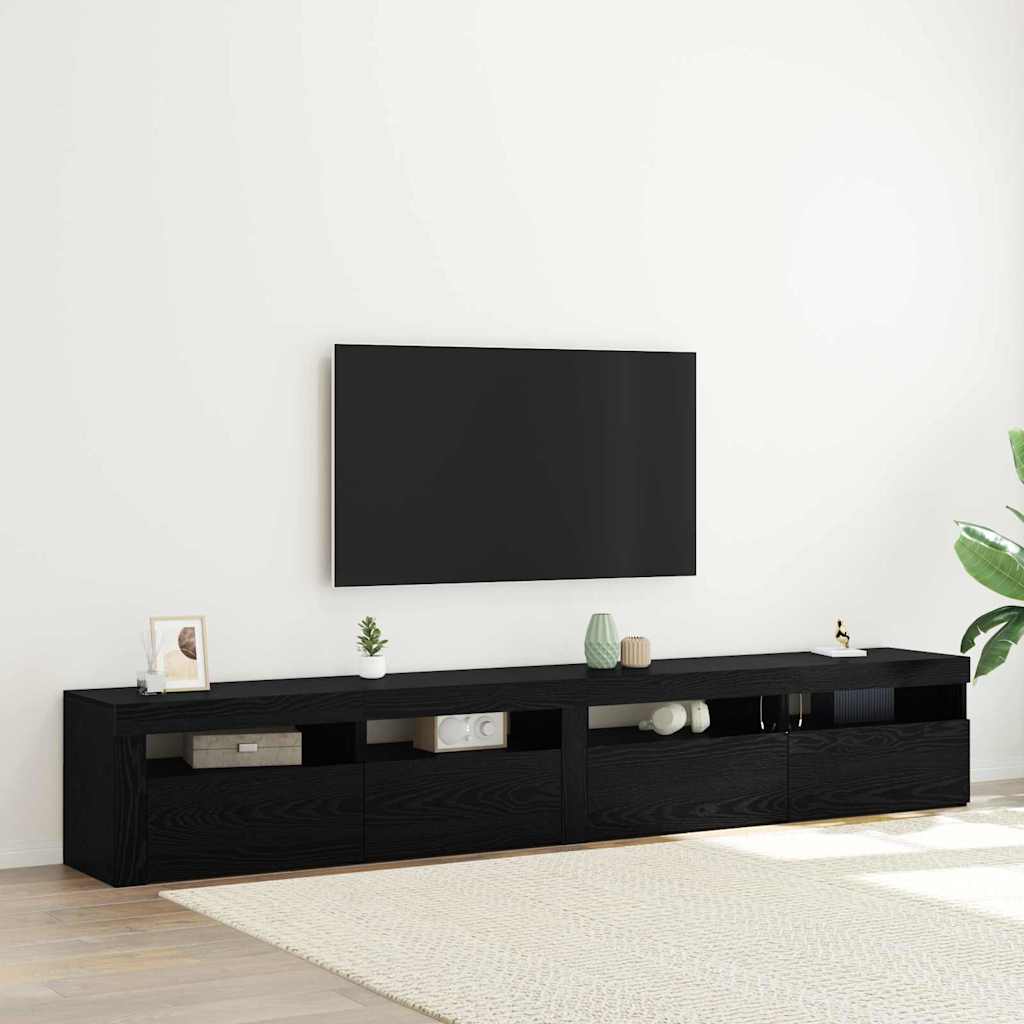 Set mobile TV 3 pcs Rovere Nero Legno ingegnerizzato | homemem39