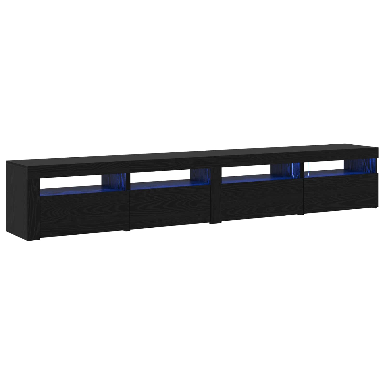 Set mobile TV 3 pcs Rovere Nero Legno ingegnerizzato | homemem39