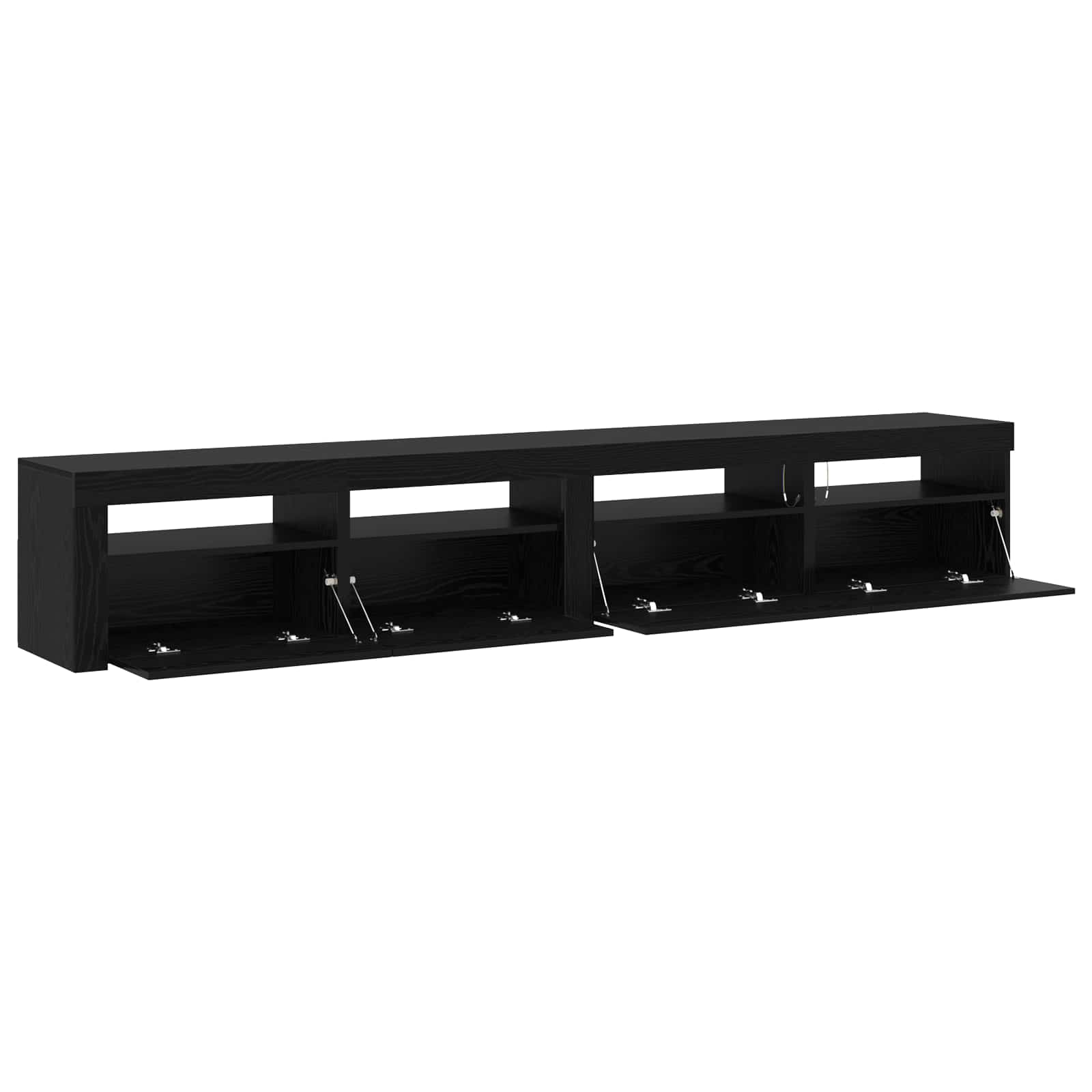 Set mobile TV 3 pcs Rovere Nero Legno ingegnerizzato | homemem39