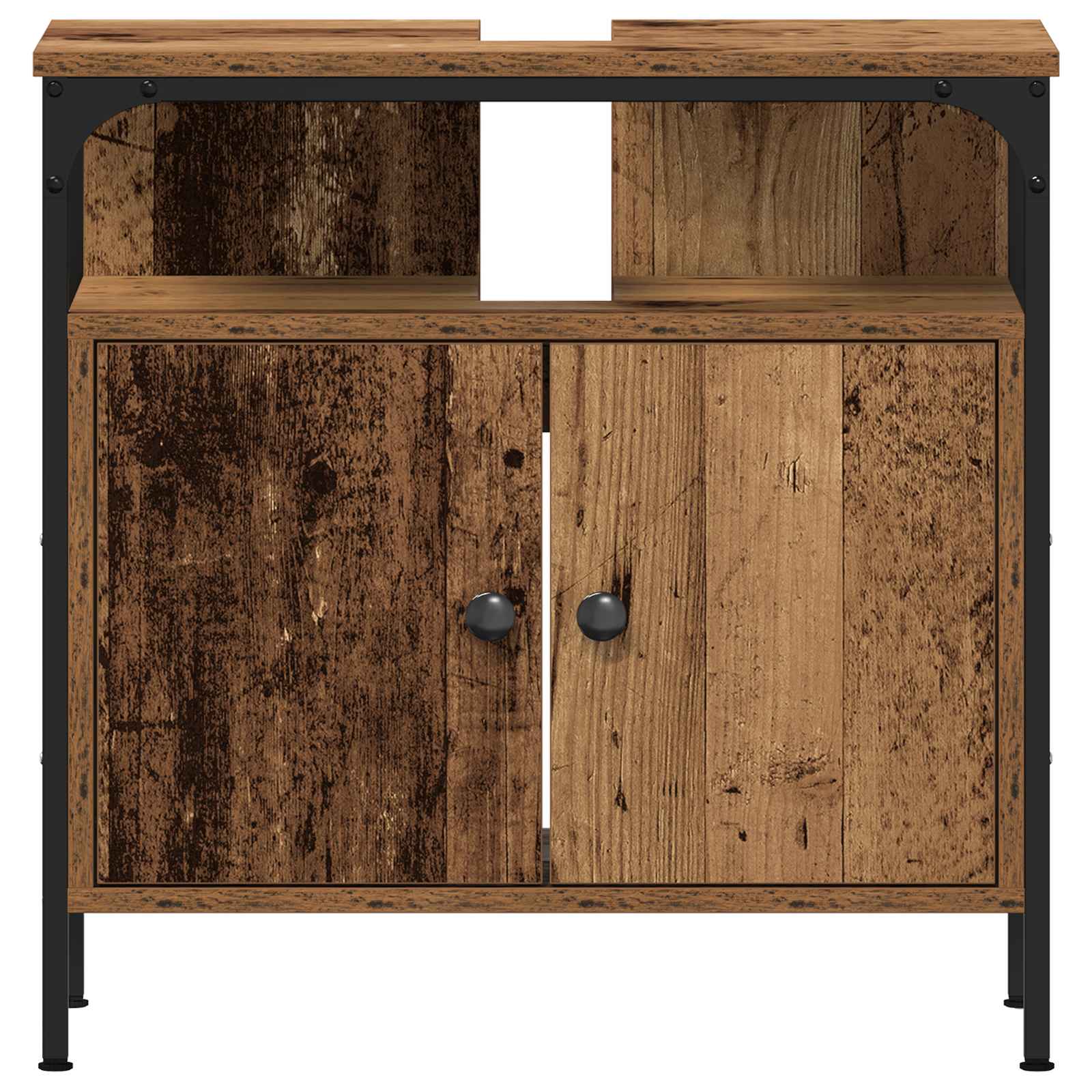 Set di mobili per il bagno 2 pcs Marrone Legno multistrato | homemem39