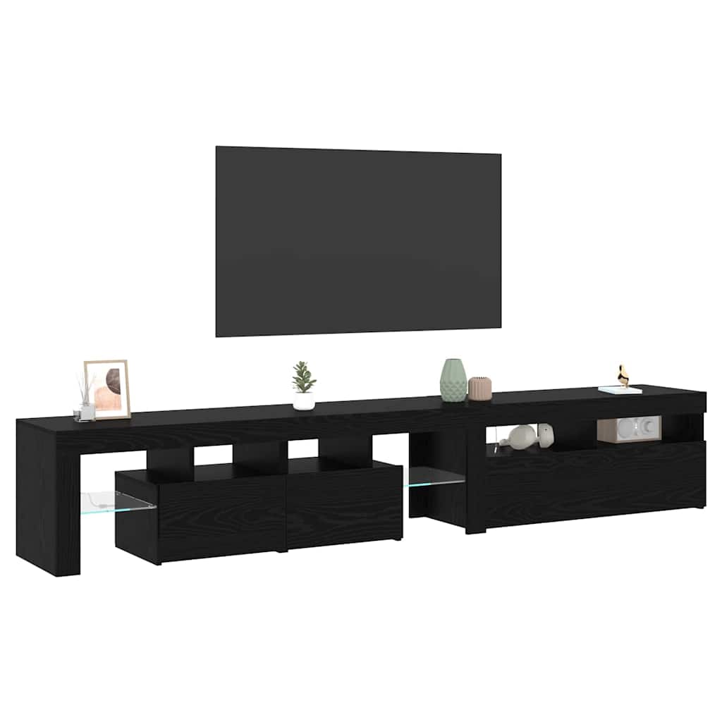 Mobile TV 2 pcs Rovere Nero 260 x 37 x 40 cm Legno multistrato