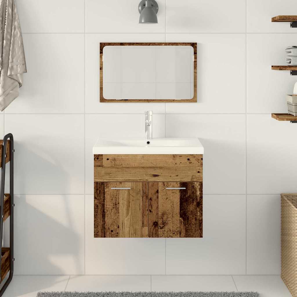 Set di mobili per il bagno Montaggio a parete Legno multistrato | homemem39