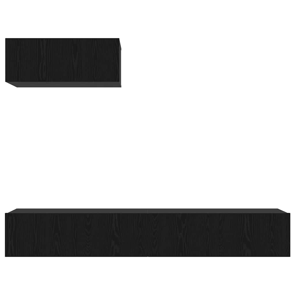 Set mobile TV 3 pcs Rovere Nero Legno multistrato