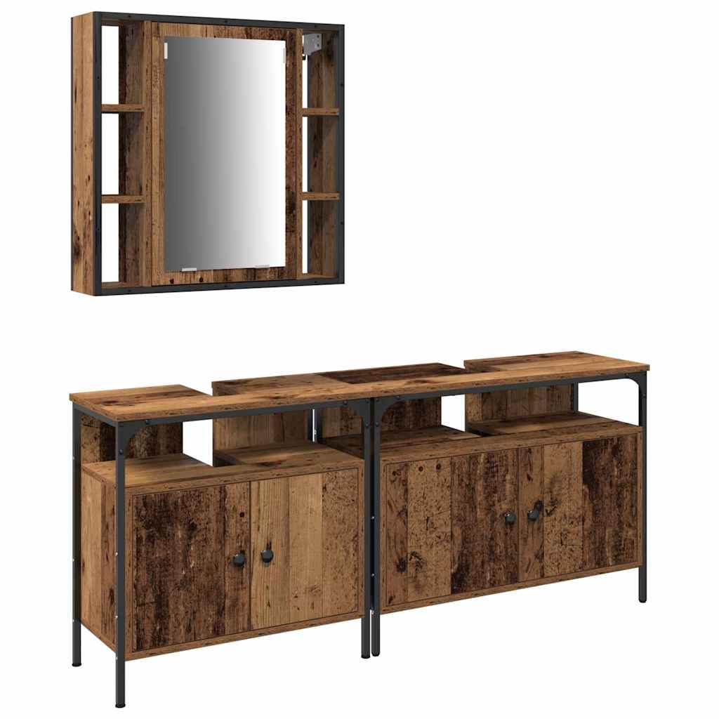 Unità da Bagno 3 pz Marrone 80 x 30 x 60 cm | homemem39