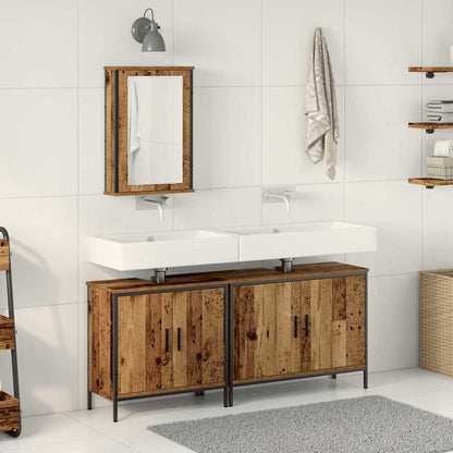 Unità da Bagno con lo scaffale 3 pcs Marrone Legno multistrato | homemem39