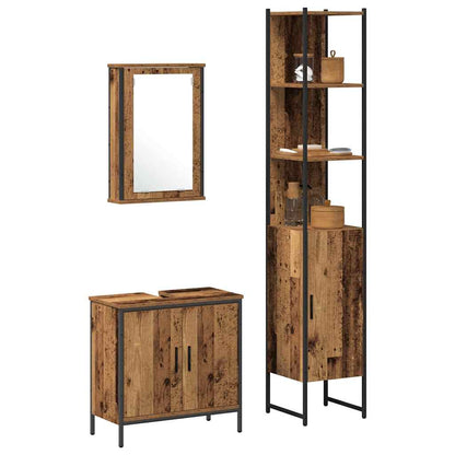 Set di mobili per il bagno 3 pcs Marrone Legno multistrato