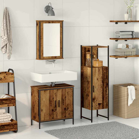 Set di mobili per il bagno 3 pcs Marrone 33 x 33 x 120.5 cm