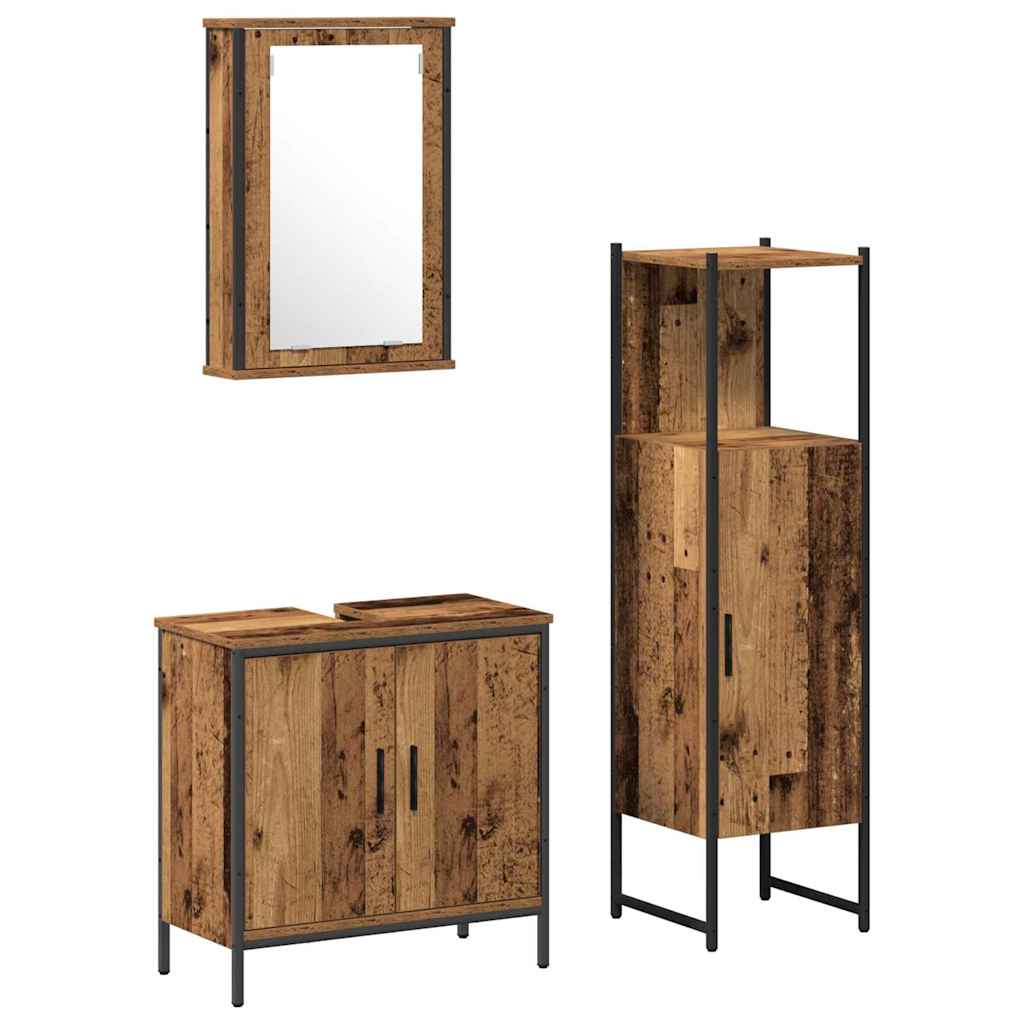 Set di mobili per il bagno 3 pcs Marrone 33 x 33 x 120.5 cm | homemem39