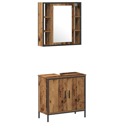 Unità da Bagno 3 pz Marrone 33 x 33 x 185,5 cm | homemem39