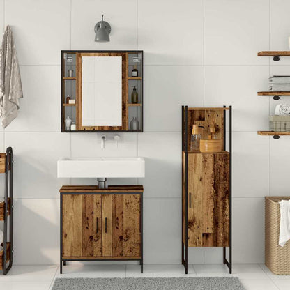 Set di mobili per il bagno 3 pcs Marrone Legno multistrato | homemem39