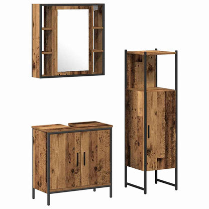 Set di mobili per il bagno 3 pcs Marrone Legno multistrato | homemem39