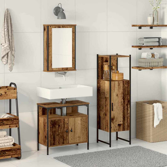 Set di mobili per il bagno 3 pcs Marrone 33 x 33 x 120.5 cm | homemem39