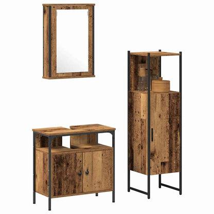 Set di mobili per il bagno 3 pcs Marrone 33 x 33 x 120.5 cm | homemem39