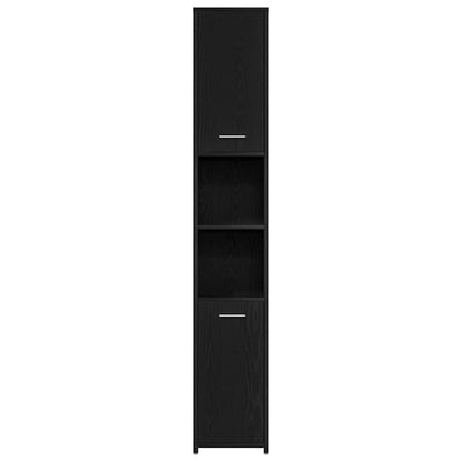 Set di mobili per il bagno 4 pz Rovere Nero 30 x 30 x 183,5 cm | homemem39