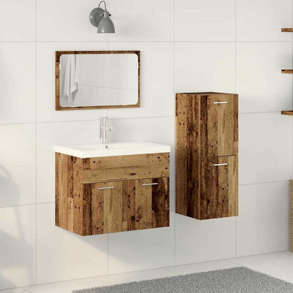 Set di mobili per il bagno 4 pcs Marrone Legno multistrato