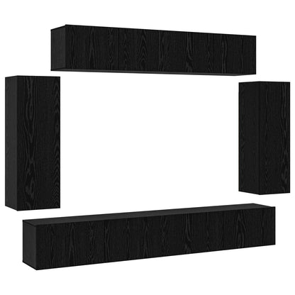 Set mobile TV 6 pcs Rovere Nero 100 x 30 x 30 cm