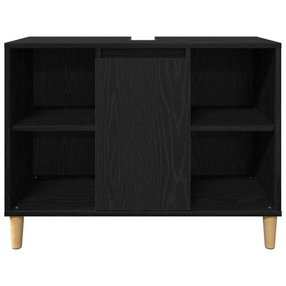 Set di mobili per il bagno 3 pcs Nero Legno multistrato | homemem39