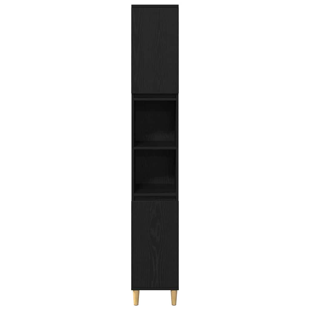 Set di mobili per il bagno 3 pcs Nero Legno multistrato | homemem39