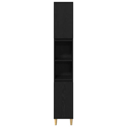 Set di mobili per il bagno 3 pcs Nero Legno multistrato | homemem39