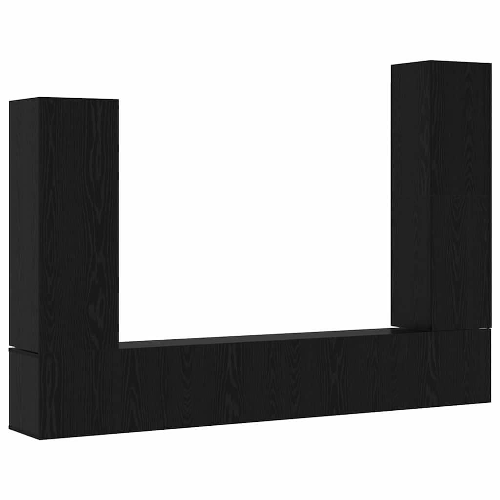 Set mobile TV 4 pcs Rovere Nero Legno multistrato