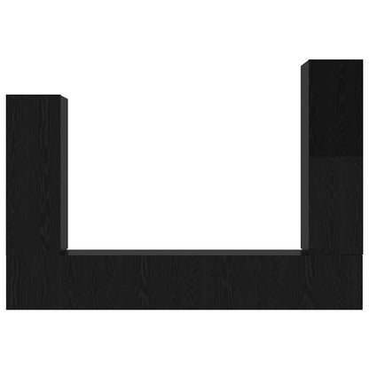 Set mobile TV 4 pcs Rovere Nero Legno multistrato